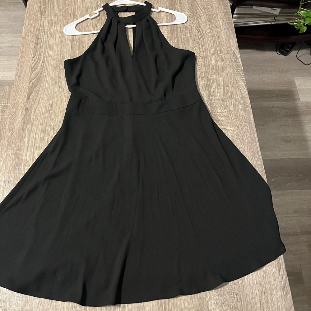 Express Black Halter Fit and Flare Dress